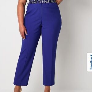 Vibrant Royal Blue Evan Piccone Size 12 Women's Professional Tailored Trousers